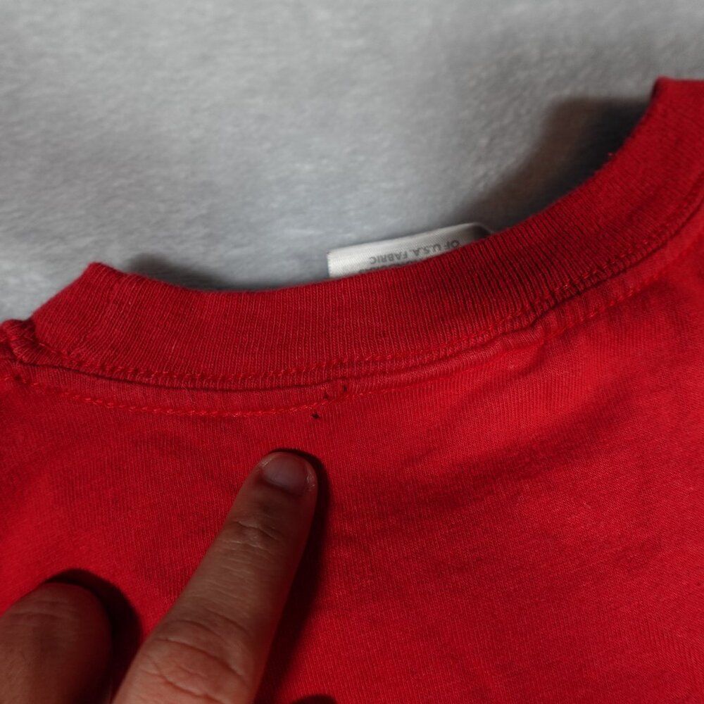 Vintage Nike Basketball Felt Logo T Shirt Mens XL (Fits L) Y2K Red Has Flaws! - Picture 5 of 8